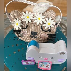 Kids Cat-Themed Toy Set with Camera and Bag